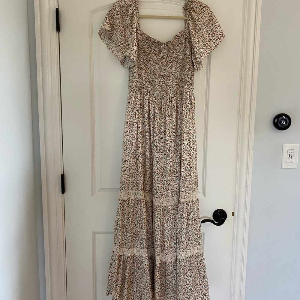 Pinkblush ivory floral maternity maxi dress large